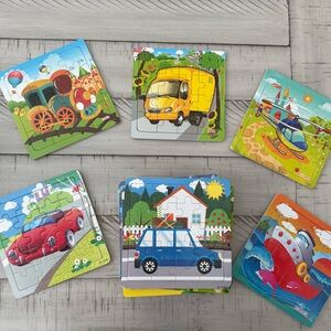 Set of 17 Vehicle Puzzle Set for kids